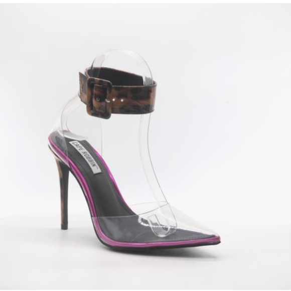 "Wild Life" Transparent Ankle Strap Heels - Picture 4 of 5